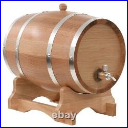 VidaXL Solid Oak Wine Barrel with Tap Bar Whiskey Storage Cask 35 L/12 L/6 L
