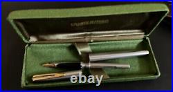 Waterman 9782 Stainless Steel Fountain Pen. 18 karat gold nib. Scarce Ink Barrel