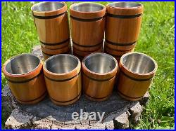 Whiskey Tumbler Eco-Friendly Wood Cup Ukrainian Gorilka Tumbler Whisky Barrel