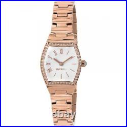 Womens Wristwatch BREIL BARREL TW1804 Steel Gold Rose White Swarovski
